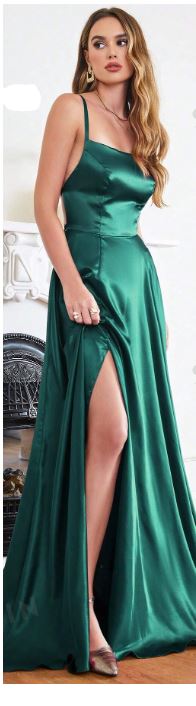 Split Thigh Satin Cami Dress