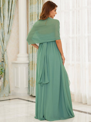 A Line Floor Length Asymmetrical Hem Maternity Dress