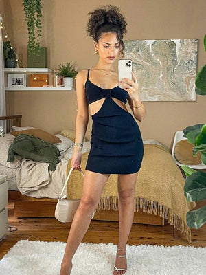 Sexy Hollow Out Camisole Mini Dress