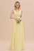 Elegant V-Neck Chiffon Bridesmaid Dress with Ruffle