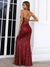 Cora Crisscross Lace Up Zipped Backless Split Thigh Sequin Prom Dress
