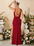 Draped Crisscross Backless Split Thigh