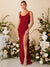 Draped Crisscross Backless Split Thigh