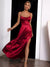 Lexi Lace Up Backless Split Thigh Draped Collar Cami Dress
