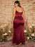 Draped Mermaid Hem Satin Evening Dress