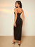 Poppy Rhinestone Detail Split Thigh Cami Dress