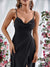 Draped Collar Wrap Hem Cami Dress