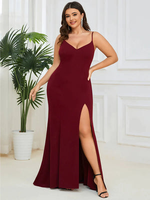 Zoe Sexy Fishtail Deep V Neck Evening Dress