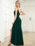 Zoe Sexy Fishtail Deep V Neck Evening Dress