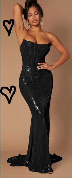 Dani Glitter Backless Mermaid Strapless Dress