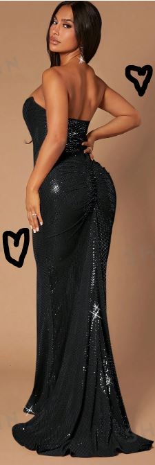 Dani Glitter Backless Mermaid Strapless Dress