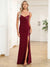 Ava Deep V Neck Spaghetti Straps Split A Line Evening Dress