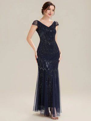 Frida Cap Sleeve Beaded dress