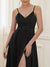 Stella Spaghetti Strap Evening Dress With Pleated Decoration