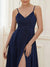 Stella Spaghetti Strap Evening Dress With Pleated Decoration