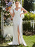 Diana Deep V Neck Fishtail Sleeveless Split Wedding Dresses