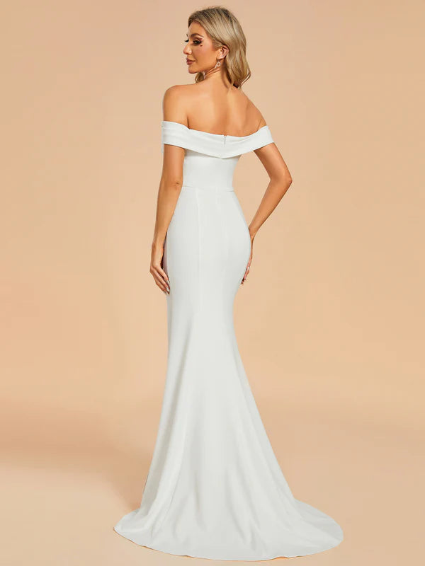 Angie Off shoulder fitted Wedding Dress