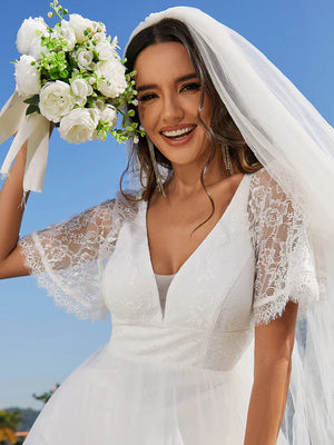 Sophie A-line V-Neck Lace Wedding Dress