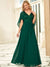 Sandy Deep V Neck Evening Dress with Lace