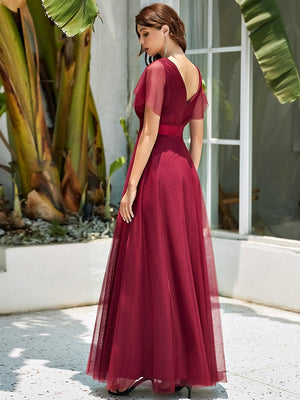 Alice V-Neck A-Line Floor-Length Evening Dress