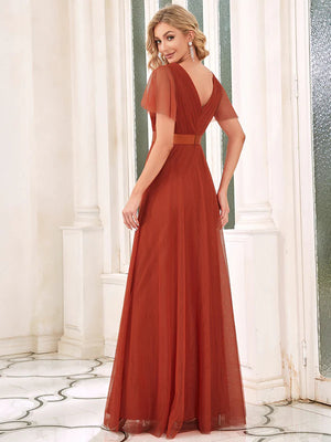 Alice V-Neck A-Line Floor-Length Evening Dress