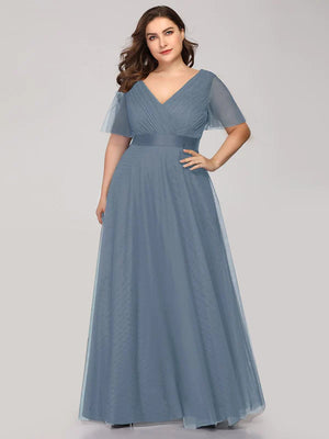 Alice V-Neck A-Line Floor-Length Evening Dress