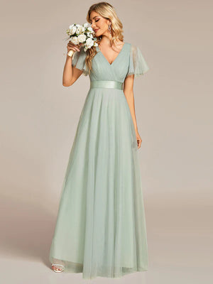 Alice V-Neck A-Line Floor-Length Evening Dress