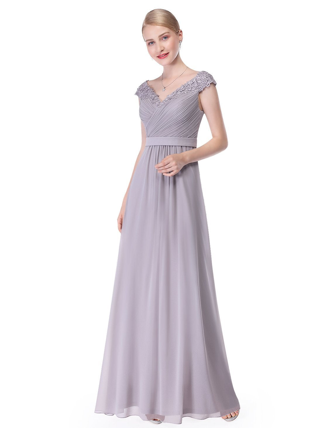 Women's Elegant V-neck Long Bridesmaids Dress