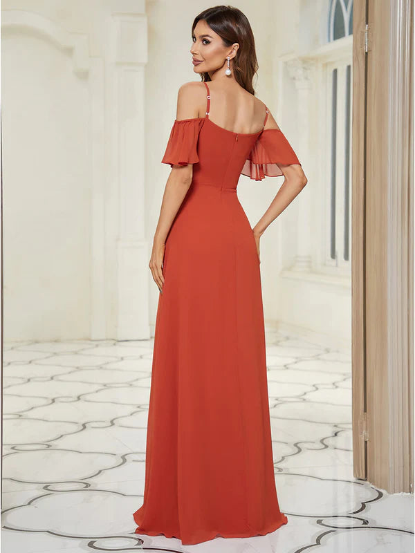 Gina Off shoulder Chiffon Bridesmaid Dress