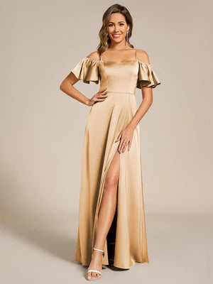 Gina Satin Off Shoulder Dress