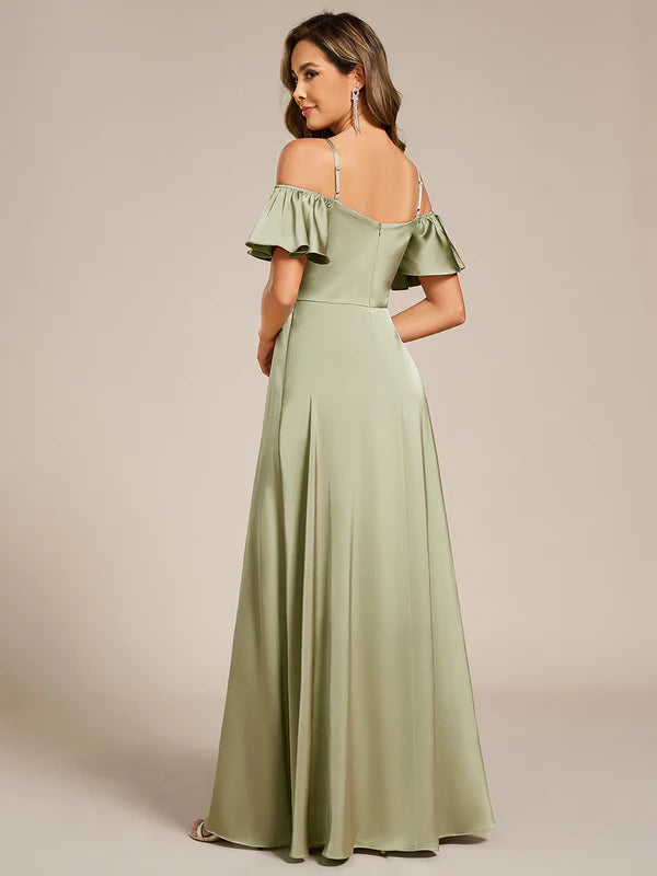 Gina Satin Off Shoulder Dress