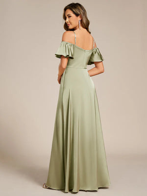 Gina Satin Off Shoulder Dress