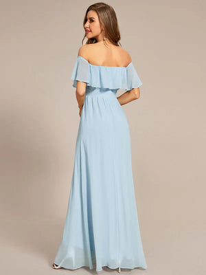 Dianne Off Shoulder Chiffon High Low Bridesmaid Dress