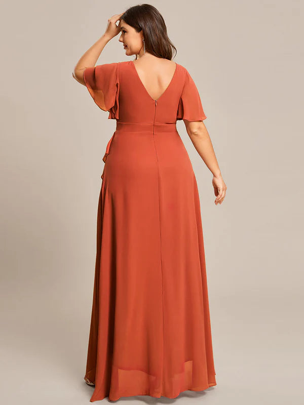 Jodi High Low Ruffle Chiffon Bridesmaid Dress