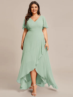 Jodi High Low Ruffle Chiffon Bridesmaid Dress