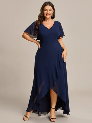 Jodi High Low Ruffle Chiffon Bridesmaid Dress