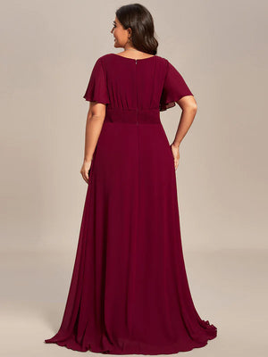 Tina Round Neck Pleated Bridesmaid Dress