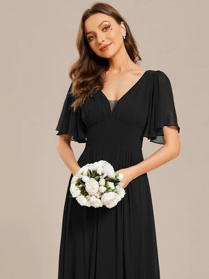Heidi Chiffon Empire Waist Floor Length Evening Dress