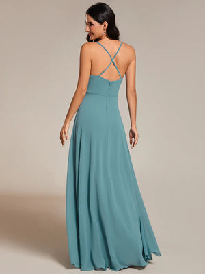 Nadene Draped Collar Floor Length Dress