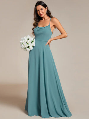 Nadene Draped Collar Floor Length Dress