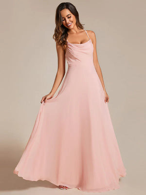Nadene Draped Collar Floor Length Dress