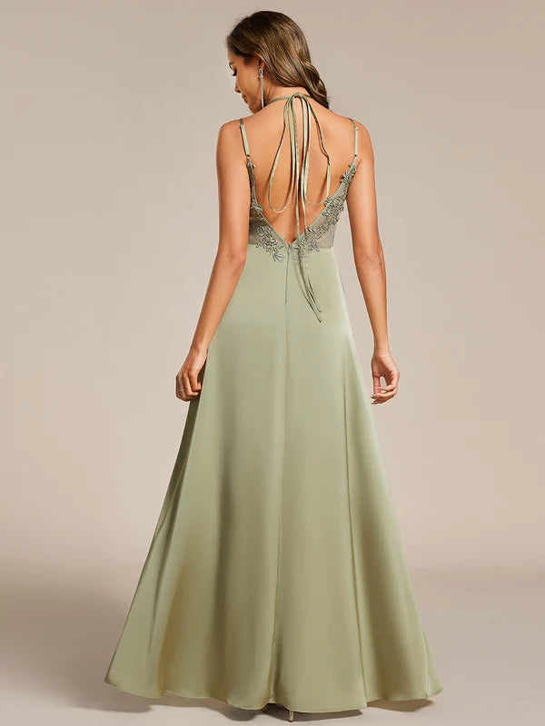 Tilly Halter Neck Satin Dress