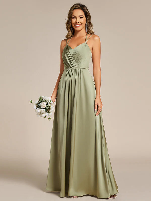 Tilly Halter Neck Satin Dress