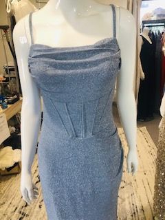 Ellie Shimmer Spaghetti Strap Evening Dress