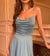 Eva Dusty blue tie back dress