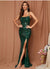Split Thigh Sequin Cami Party Dress