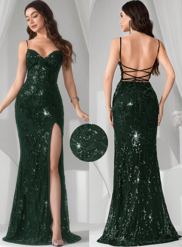 Hazel sequin tie back dress