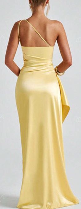 Jo satin one shoulder dress