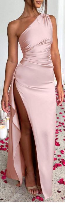 Jo satin one shoulder dress