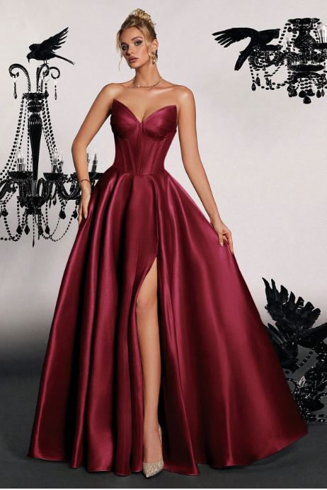 Kyra Satin Corset top dress - Bella Bridesmaids Kyra Satin Corset top dress - Bella Bridesmaids
